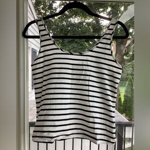 Cabi Charm Tank Top White Navy Striped New Cotton spandex fitted